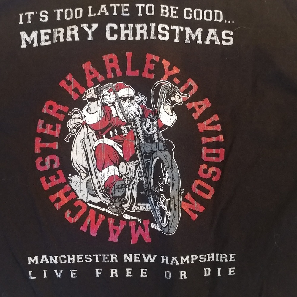 Harley Davidson  Christmas T-shirt Manchester NH